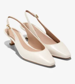 Cole Haan Dress Shoes|Heels & Pumps*Women's Tayla Kitten Heel Slingback Pumps 45MM IvoryNappa