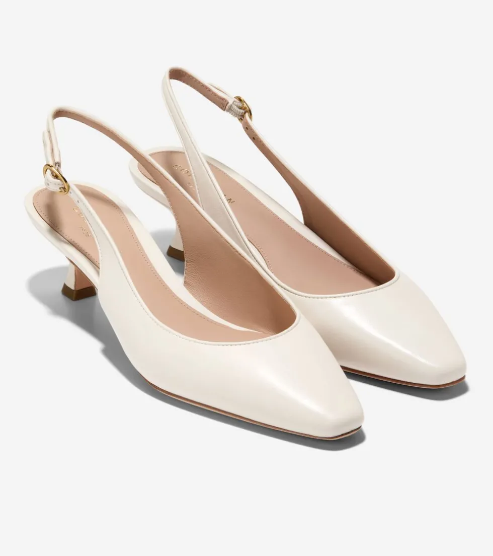 Cole Haan Dress Shoes|Heels & Pumps*Women's Tayla Kitten Heel Slingback Pumps 45MM IvoryNappa