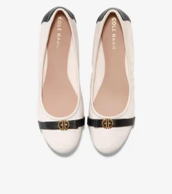 Cole Haan Flats & Ballets*Women's Tova Bow Ballet Ivory-Black