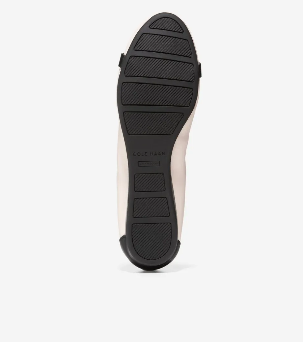 Cole Haan Flats & Ballets*Women's Tova Bow Ballet Ivory-Black