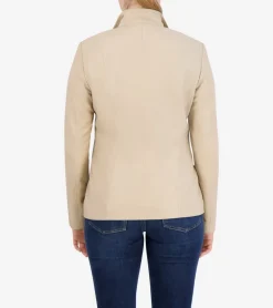Cole Haan Leather & Suede Jackets|Outerwear*Women's Wing Collar Leather Jacket Cream
