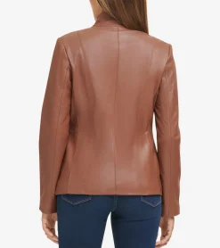 Cole Haan Leather & Suede Jackets|Outerwear*Women's Wing Collar Leather Jacket Hickory