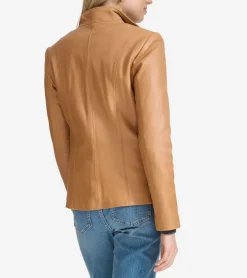 Cole Haan Leather & Suede Jackets|Outerwear*Women's Wing Collar Leather Jacket Hazelnut