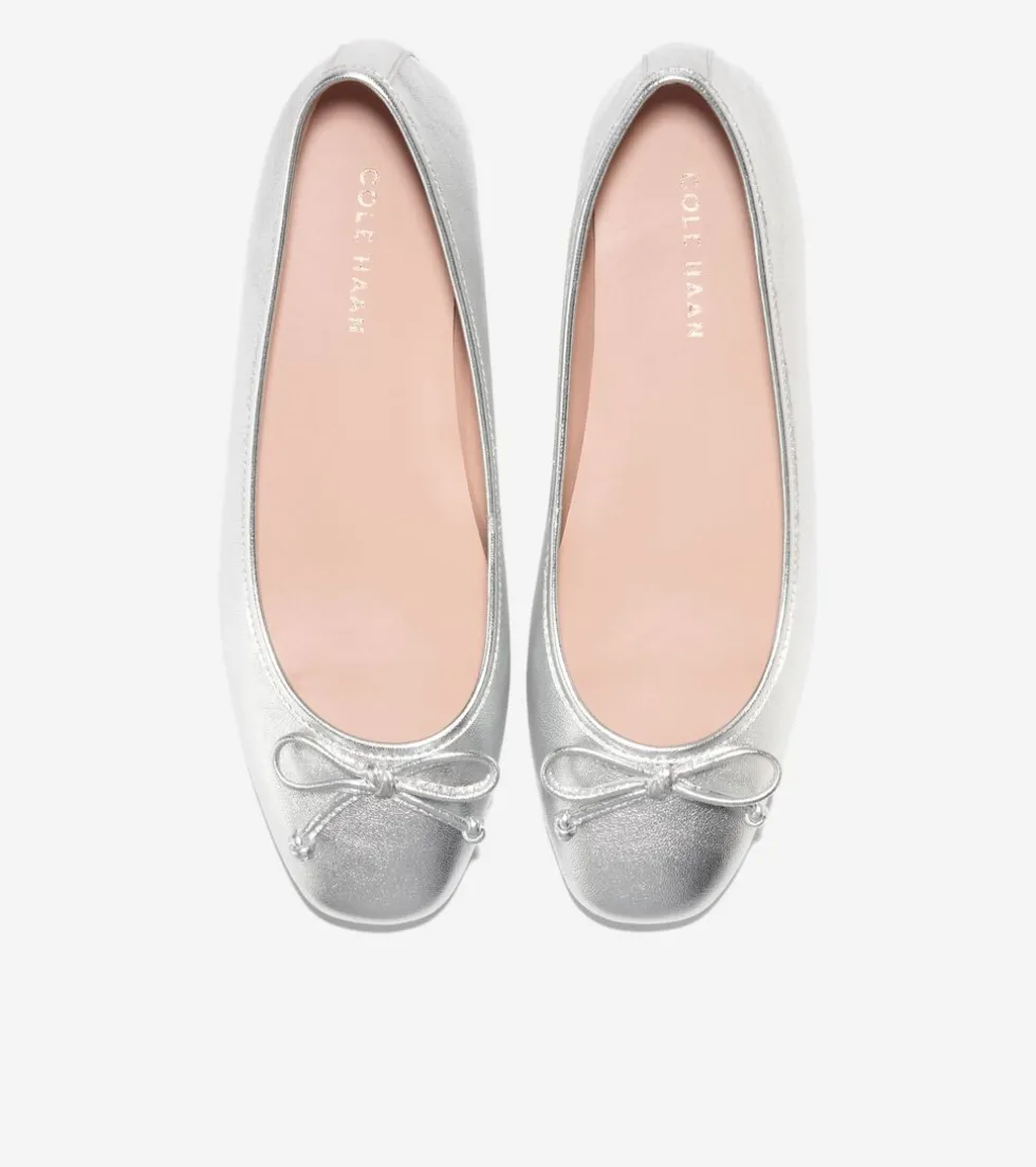 Cole Haan Flats & Ballets*Women's Yara Soft Ballet Flats Silver