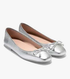Cole Haan Flats & Ballets*Women's Yara Soft Ballet Flats Silver