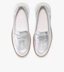 Cole Haan Loafers & Drivers*Women's 4.ZERØGRAND Loafers Silver-OpticWhite