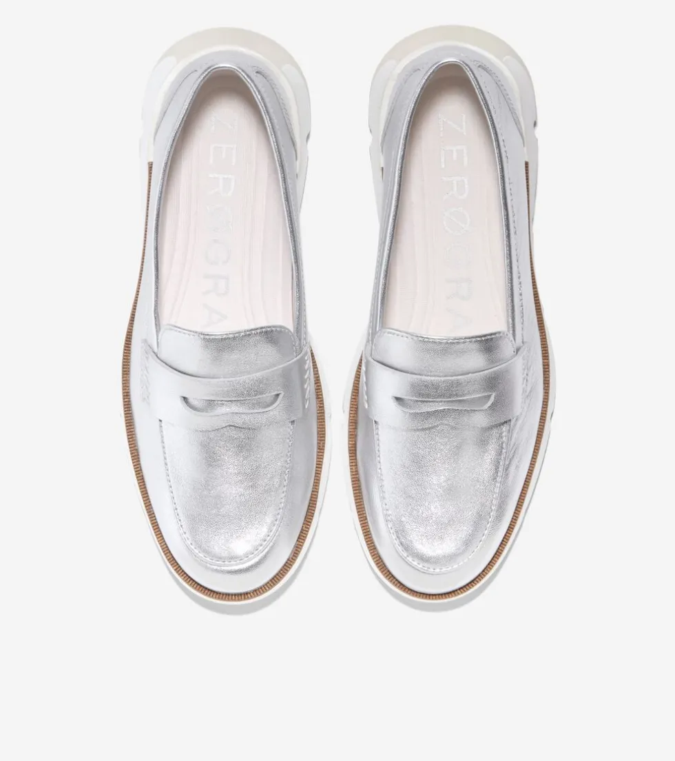 Cole Haan Loafers & Drivers*Women's 4.ZERØGRAND Loafers Silver-OpticWhite