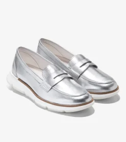 Cole Haan Loafers & Drivers*Women's 4.ZERØGRAND Loafers Silver-OpticWhite