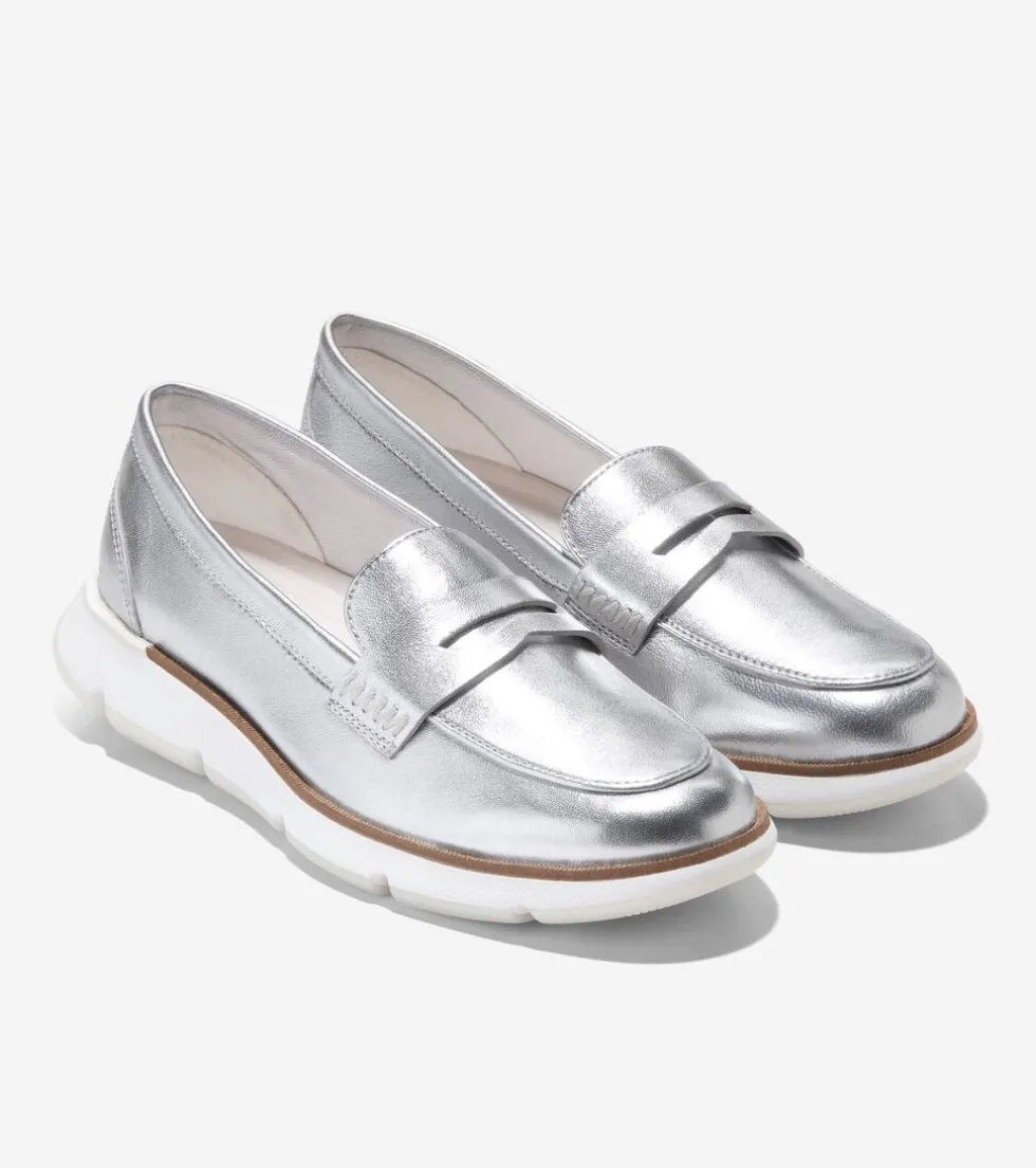 Cole Haan Loafers & Drivers*Women's 4.ZERØGRAND Loafers Silver-OpticWhite