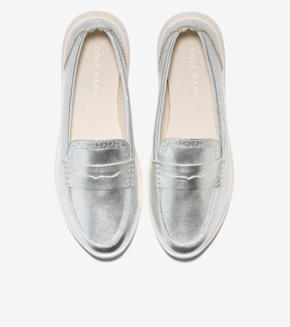 Cole Haan Loafers & Drivers*Women's ZERØGRAND Meritt Loafers Silver-Ivory
