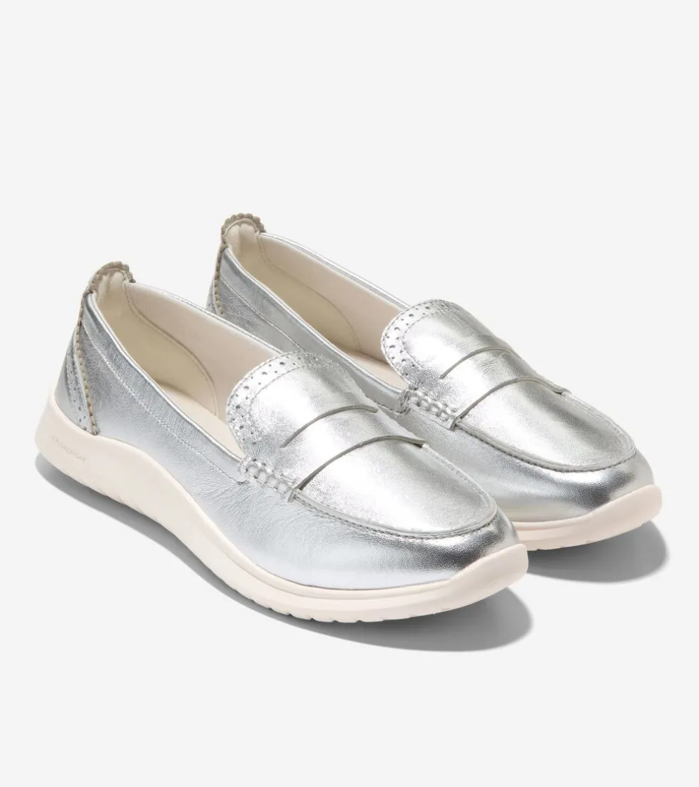 Cole Haan Loafers & Drivers*Women's ZERØGRAND Meritt Loafers Silver-Ivory