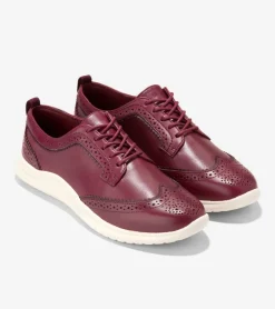 Cole Haan Oxfords*Women's ZERØGRAND Meritt Wingtip Oxfords BlackCherry-Ivory