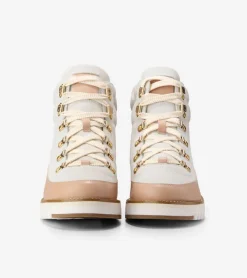 Cole Haan Boots*Women's ZER&Oslash;GRAND Waterproof Elissa Hiker Boots Ivory-Natural