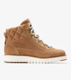 Cole Haan Boots*Women's ZER&Oslash;GRAND Waterproof Elissa Hiker Boots GoldenToffee-Ivory