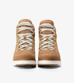 Cole Haan Boots*Women's ZER&Oslash;GRAND Waterproof Elissa Hiker Boots GoldenToffee-Ivory