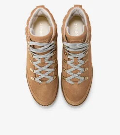 Cole Haan Boots*Women's ZER&Oslash;GRAND Waterproof Elissa Hiker Boots GoldenToffee-Ivory