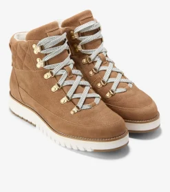 Cole Haan Boots*Women's ZER&Oslash;GRAND Waterproof Elissa Hiker Boots GoldenToffee-Ivory