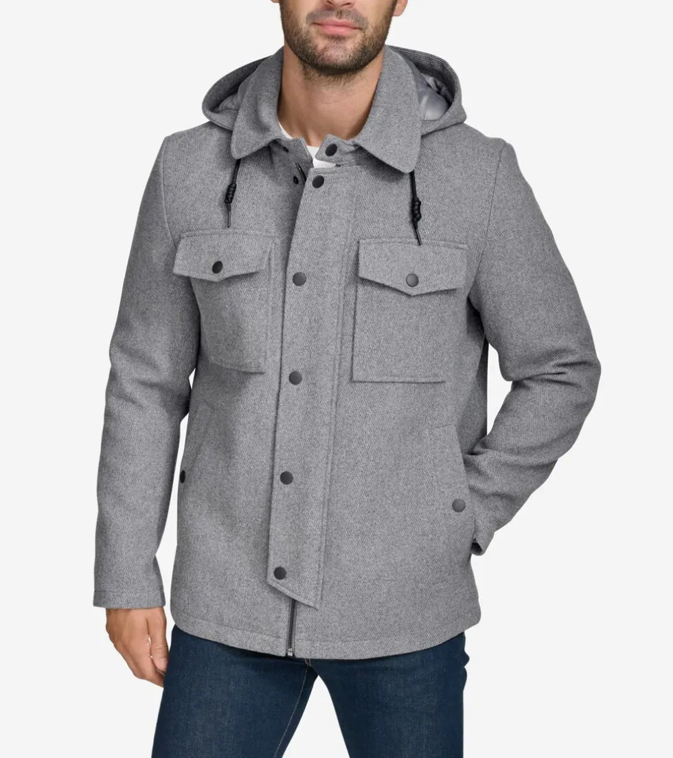 Cole Haan Wool Coats|Outerwear*Wool Twill Field Jacket LightGrey