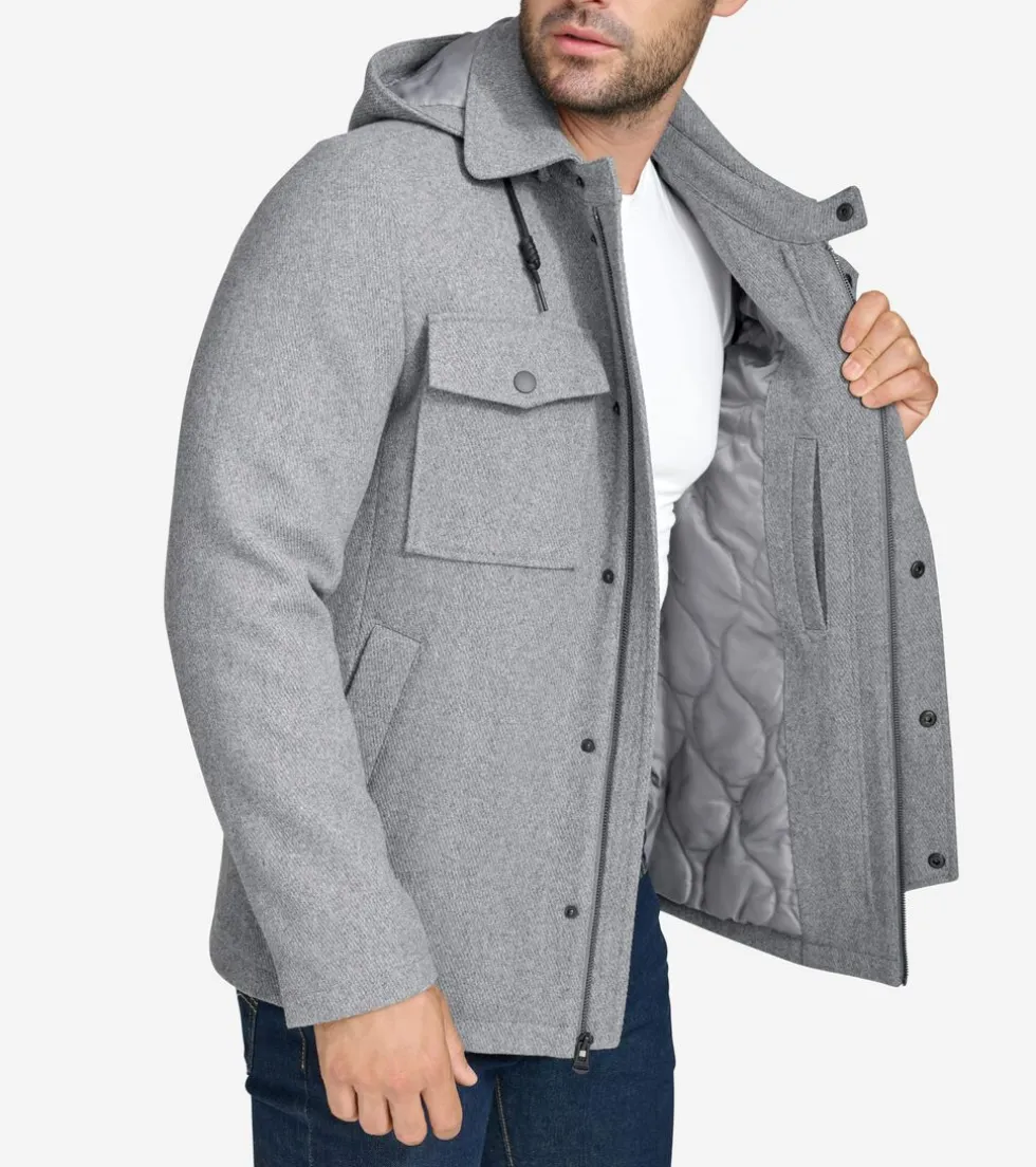 Cole Haan Wool Coats|Outerwear*Wool Twill Field Jacket LightGrey